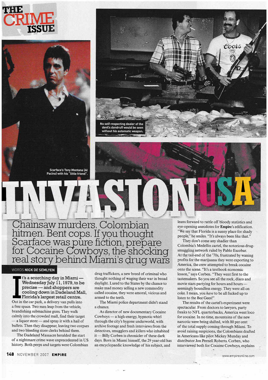Empire Magazine, "Invasion USA" — November 2007 (feature spread)