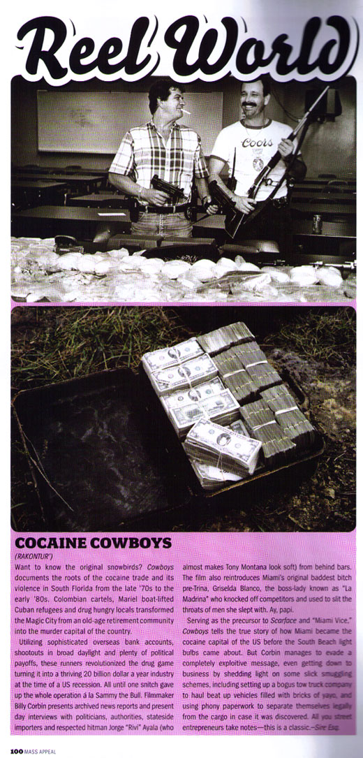 Mass Appeal, "Reel World" — Cocaine Cowboys feature