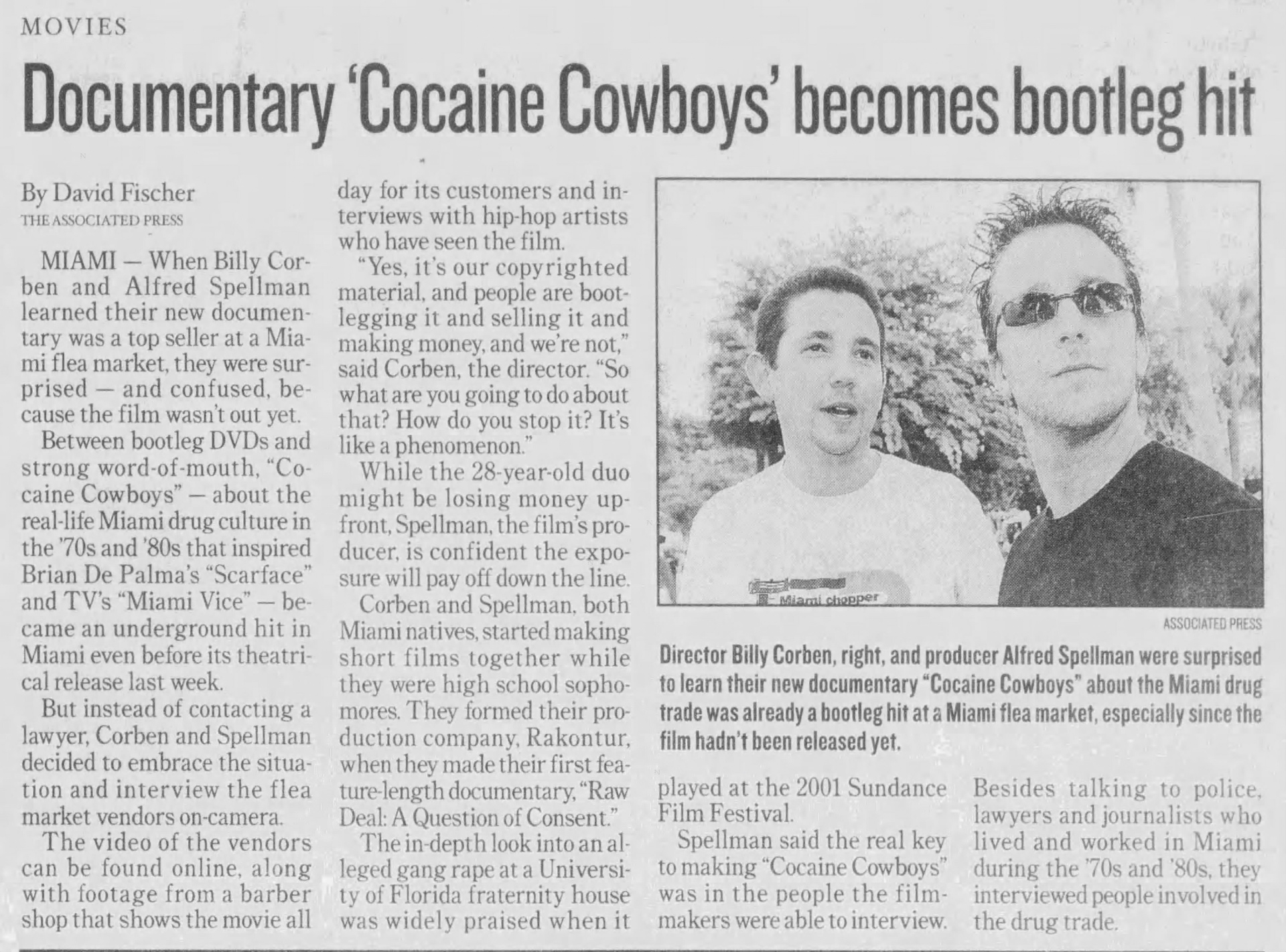 "Documentary 'Cocaine Cowboys' becomes bootleg hit" — Nov 4, 2006
