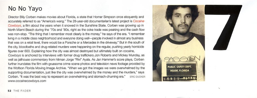 The FADER, "No No Yayo" by Eric Ducker (p. 52)