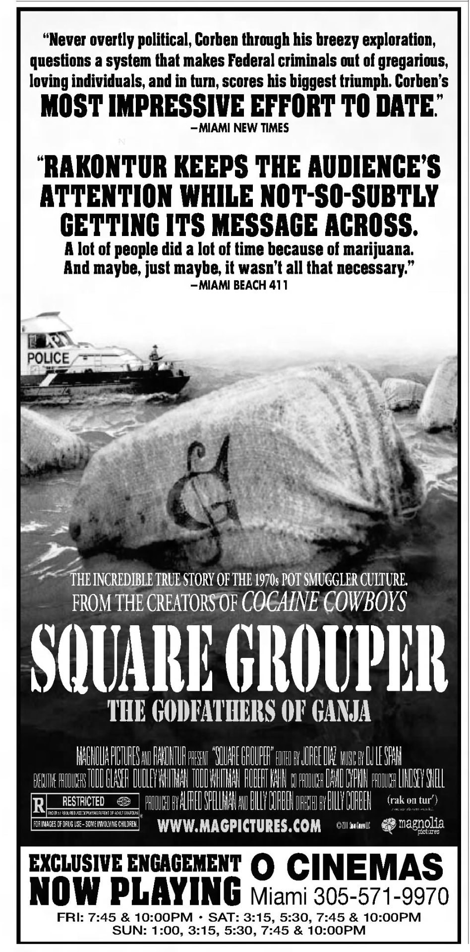 O Cinemas exclusive engagement ad — Miami Herald, April 15, 2011