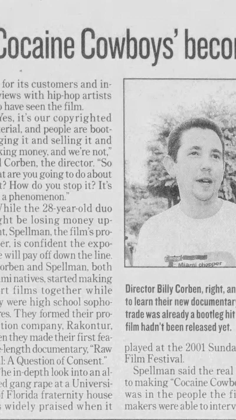 "Documentary 'Cocaine Cowboys' becomes bootleg hit" — Nov 4, 2006